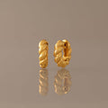 Sculpted Twist Hoops in 18K Gold