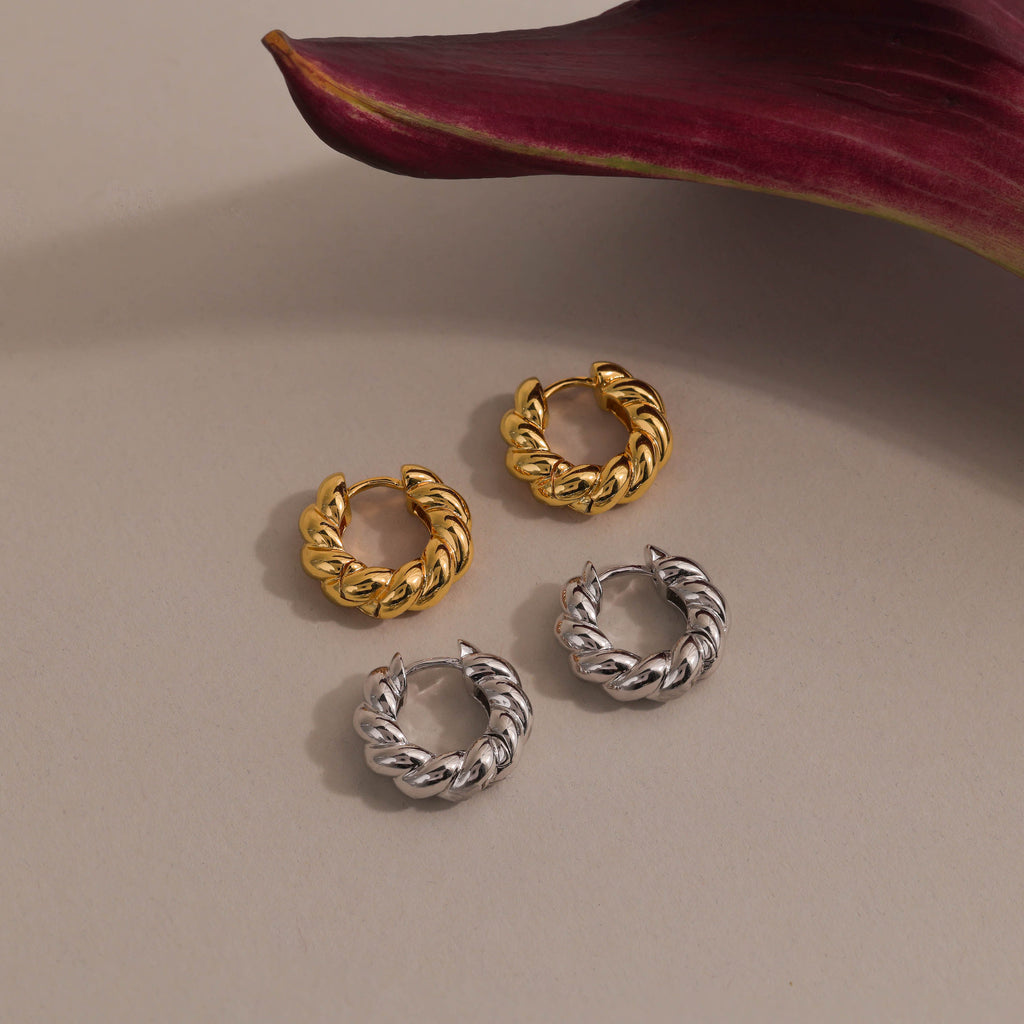 Sculpted Twist Hoops