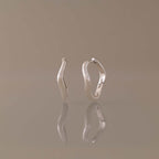 Organic Wave Earrings in Silver