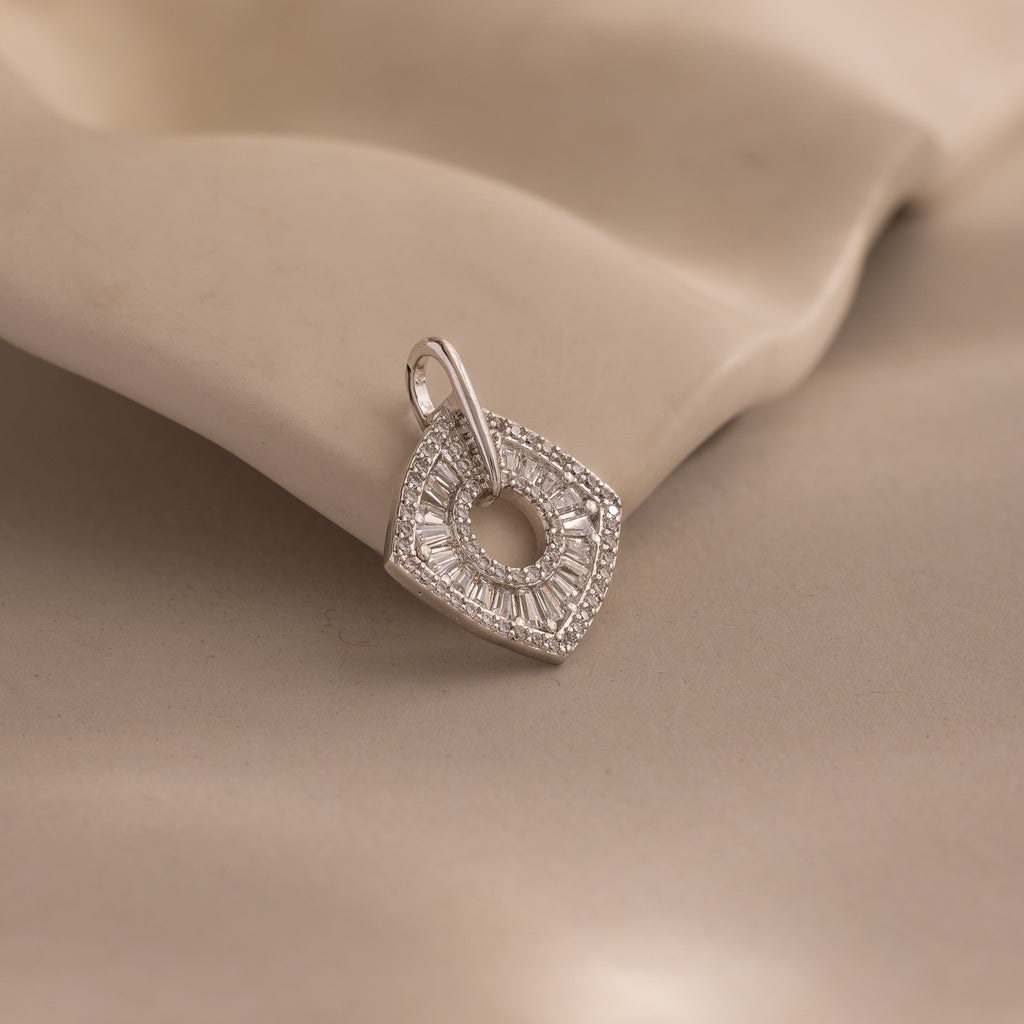 Art Deco Halo Charm in Silver
