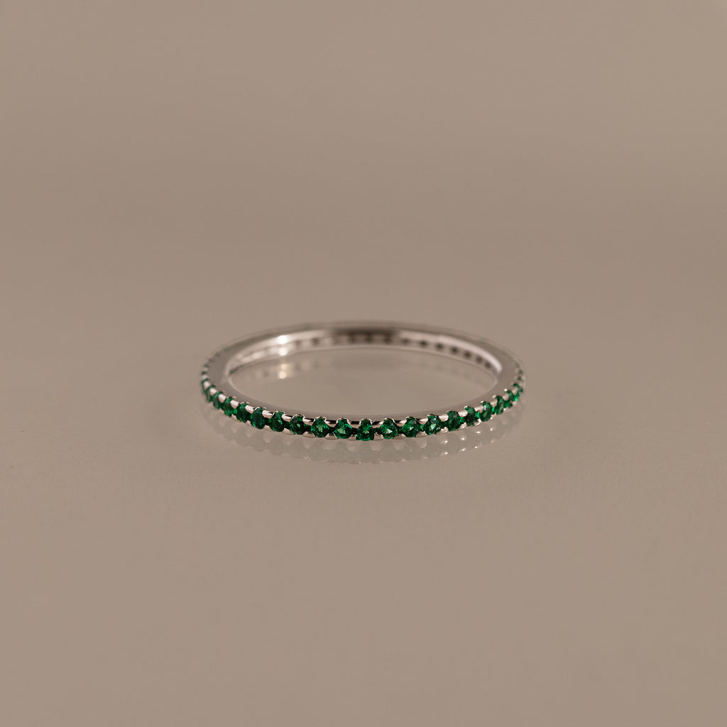 Anillo de eternidad con piedra natal 