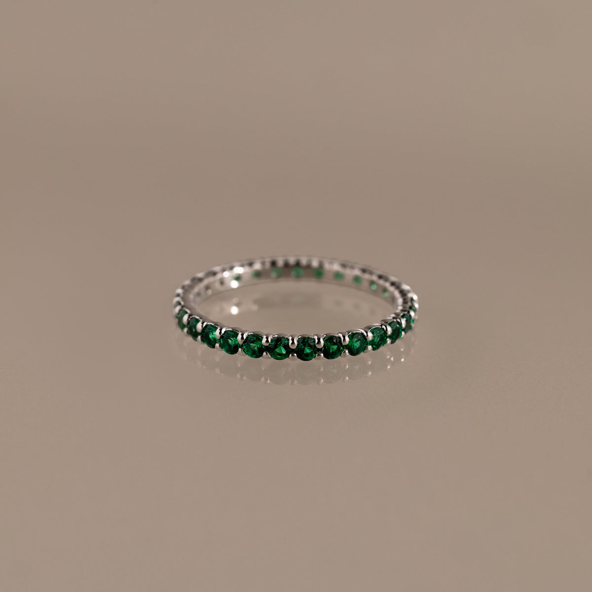 Eternity Tennis Emerald Ring