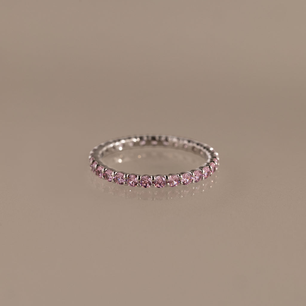 Eternity Tennis Pink Tourmaline Ring