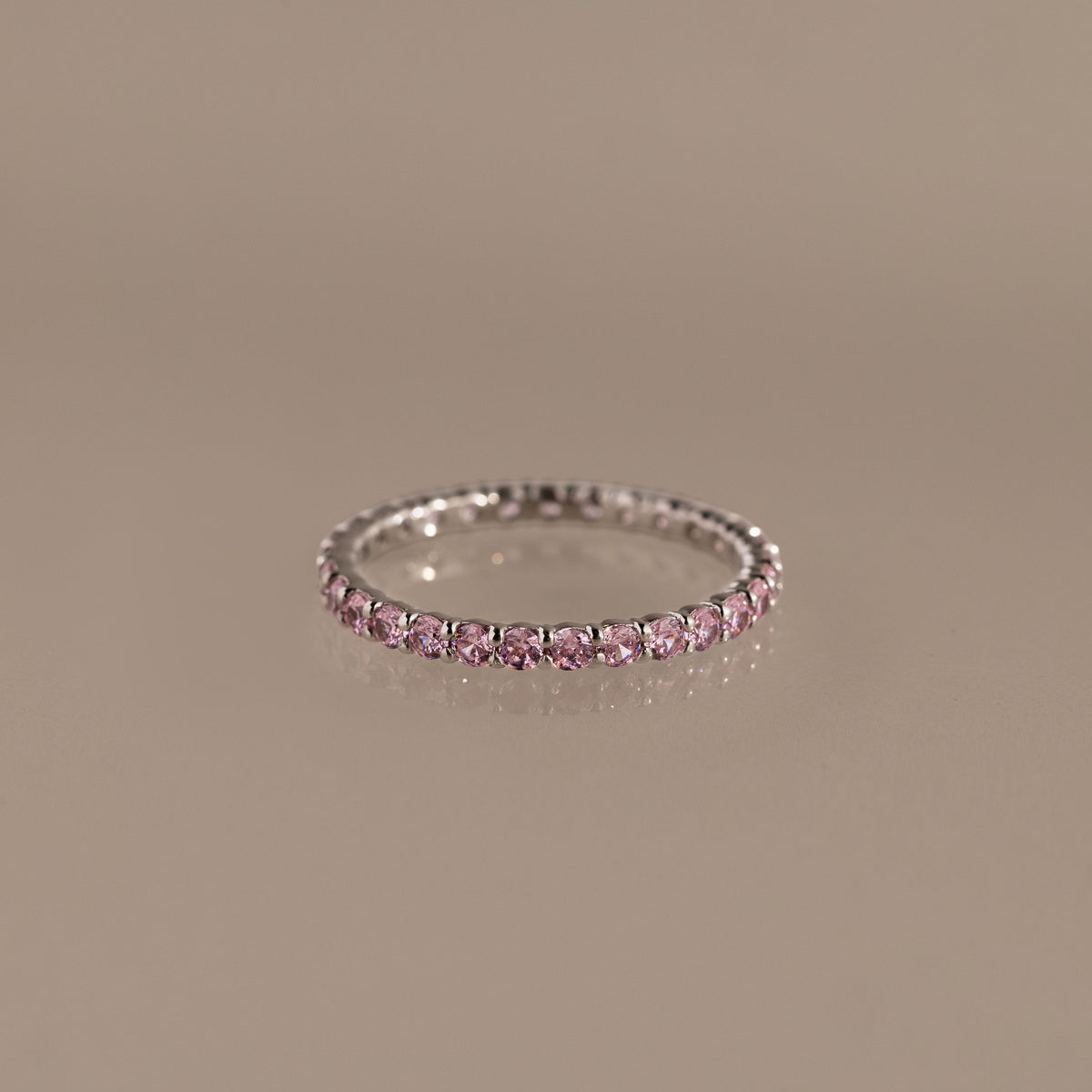 Eternity Tennis Pink Tourmaline Ring