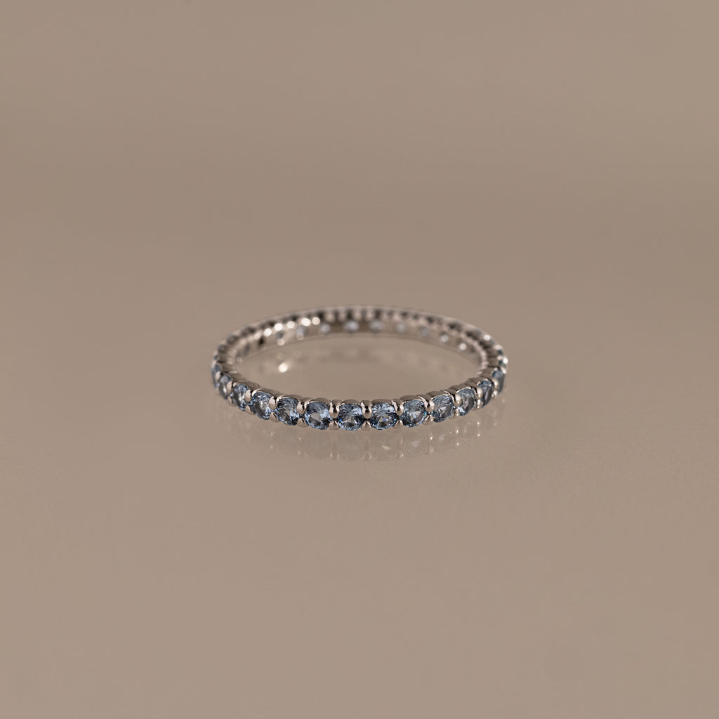 Bague avec pierre de naissance Eternity Tennis 