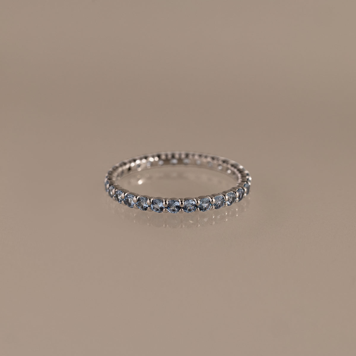 Bague avec pierre de naissance Eternity Tennis 