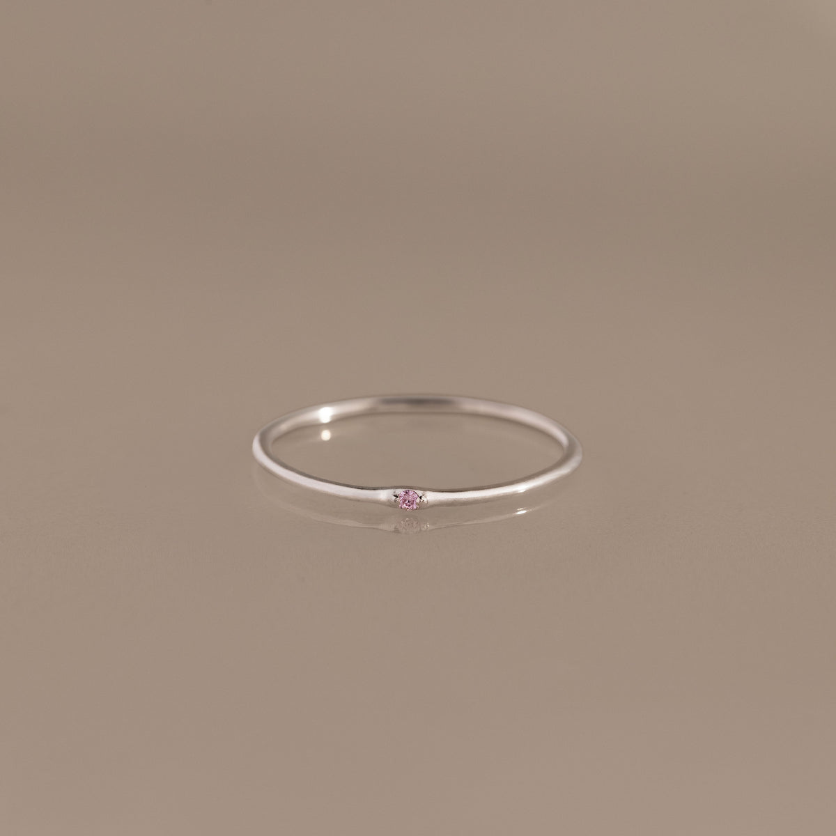 Thin Mini Pink Tourmaline Ring
