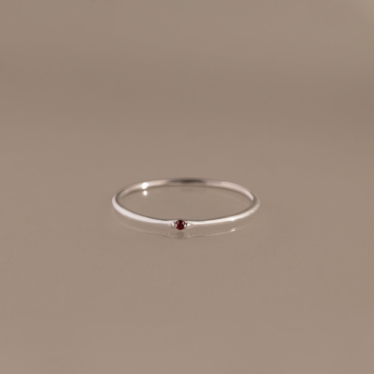 Thin Mini Garnet Ring