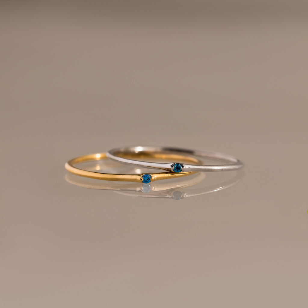 Thin Mini Birthstone Ring
