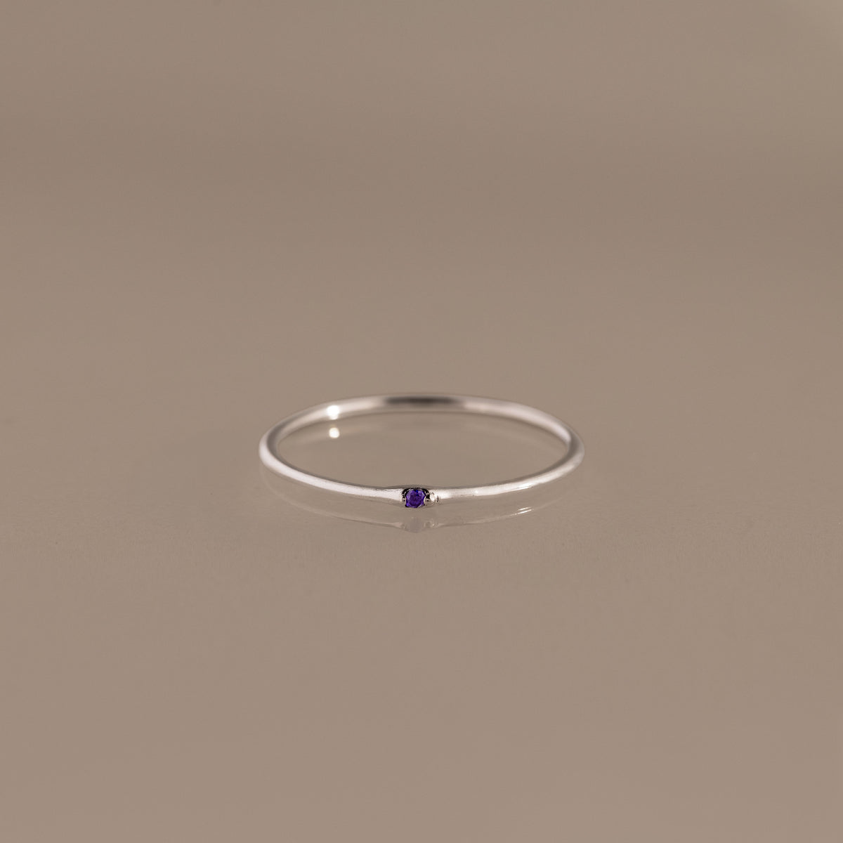 Thin Mini Amethyst Ring