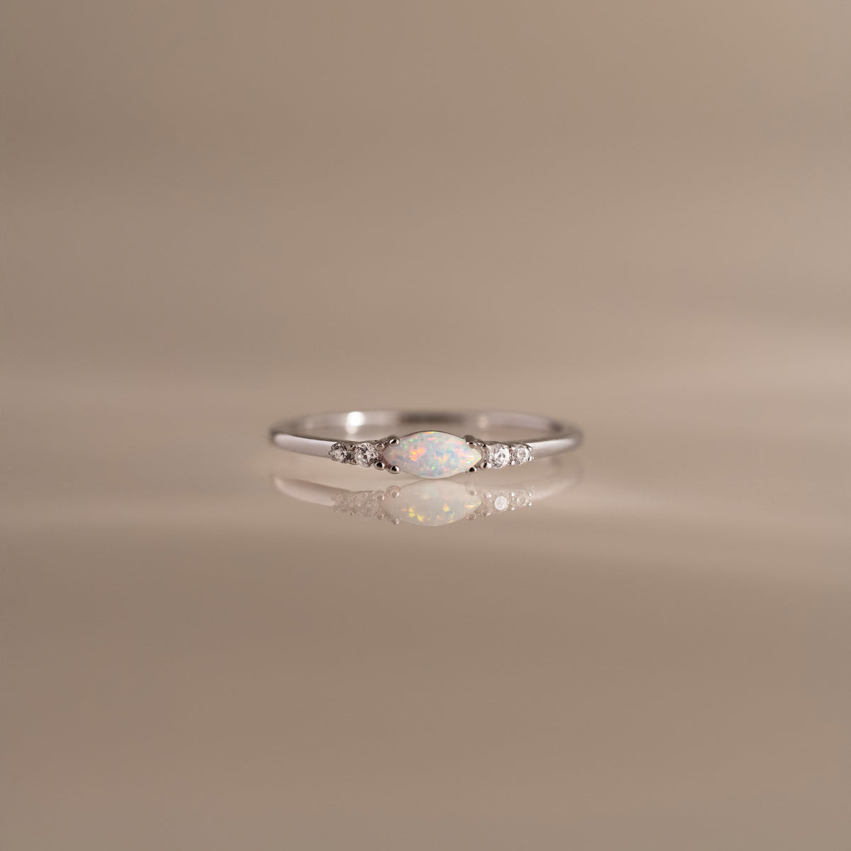 Marquise Opal Diamond Ring