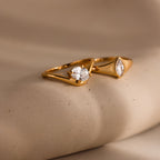 Sculptural Solitaire Ring Set