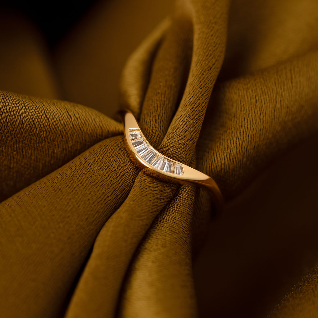 Crescent Wave Diamond Band