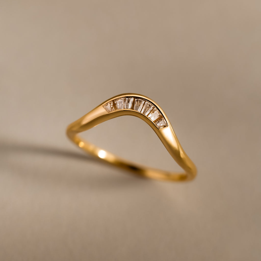 Crescent Wave Diamond Band