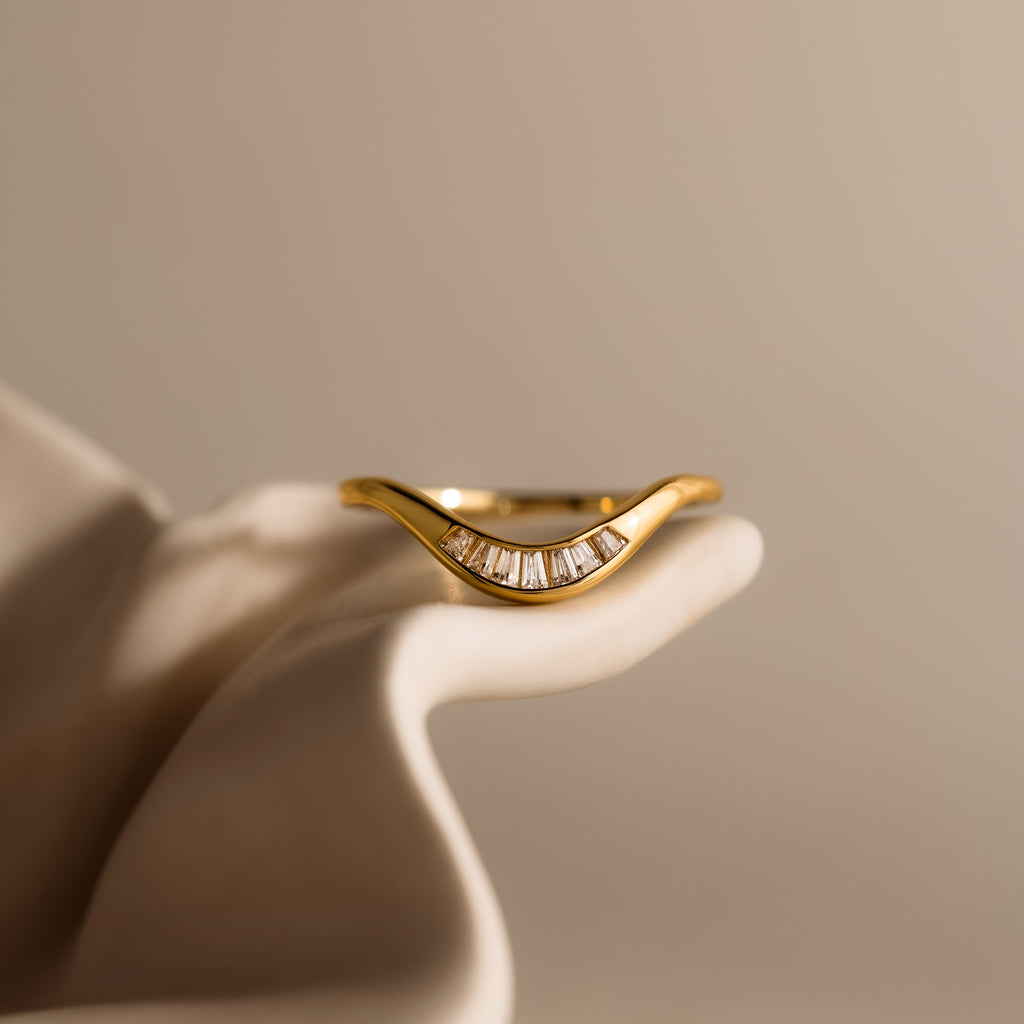 Crescent Wave Diamond Band