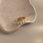 Blue Opal Eternity Ring