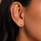 Garnet Heart Knot Studs