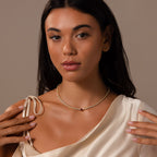 Garnet Heart Tennis Necklace in 18K Gold