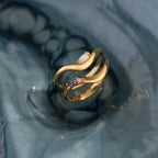 Mixed Gem Wave Ring Set