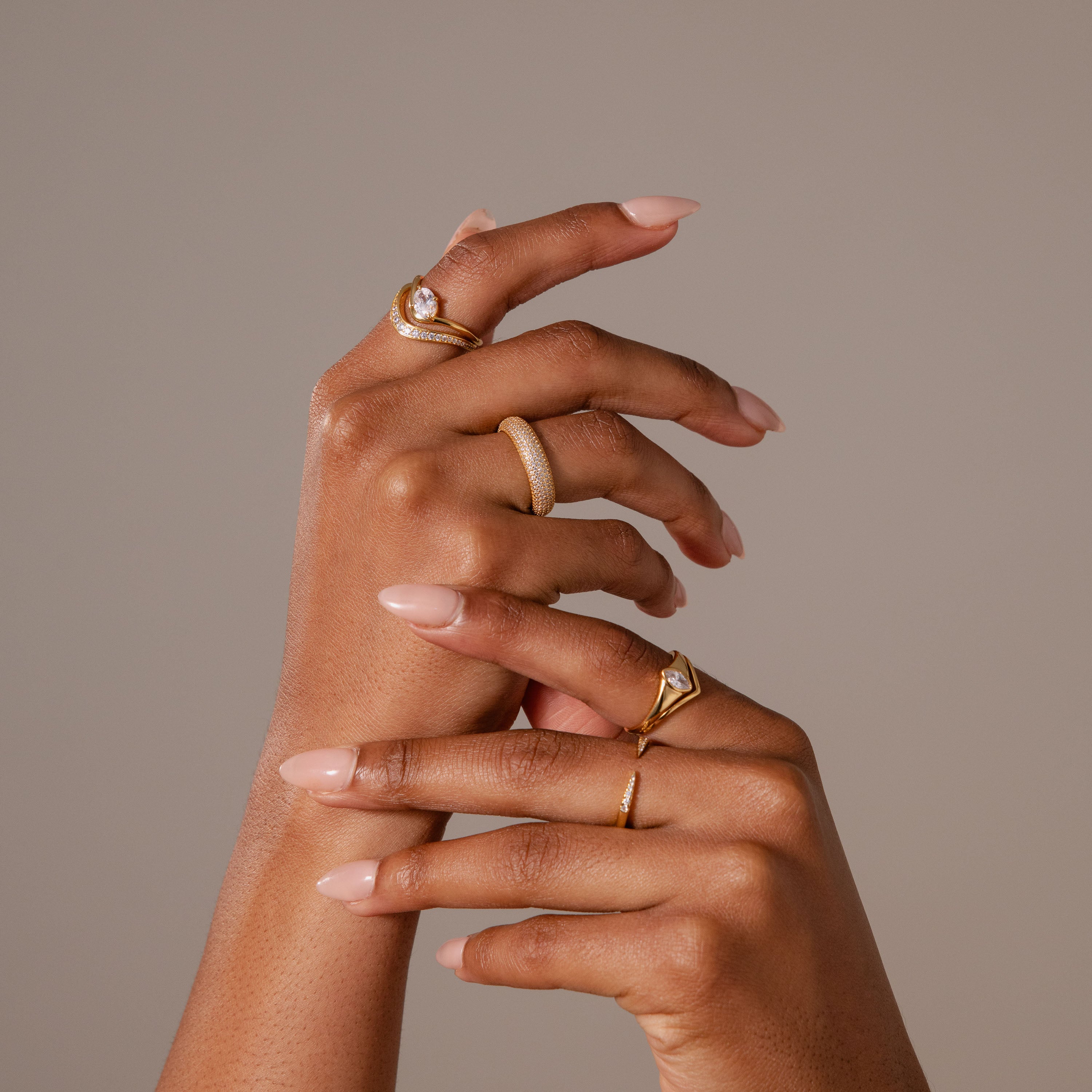Diamond Pavé Chevron Ring
