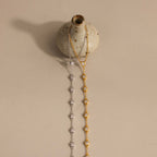 Beaded Diamond Hand Chain Bracelet in Silver