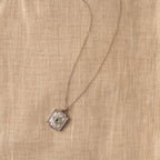 Pave Evil Eye Locket Necklace in Silver
