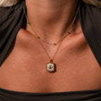 Pave Evil Eye Locket Necklace