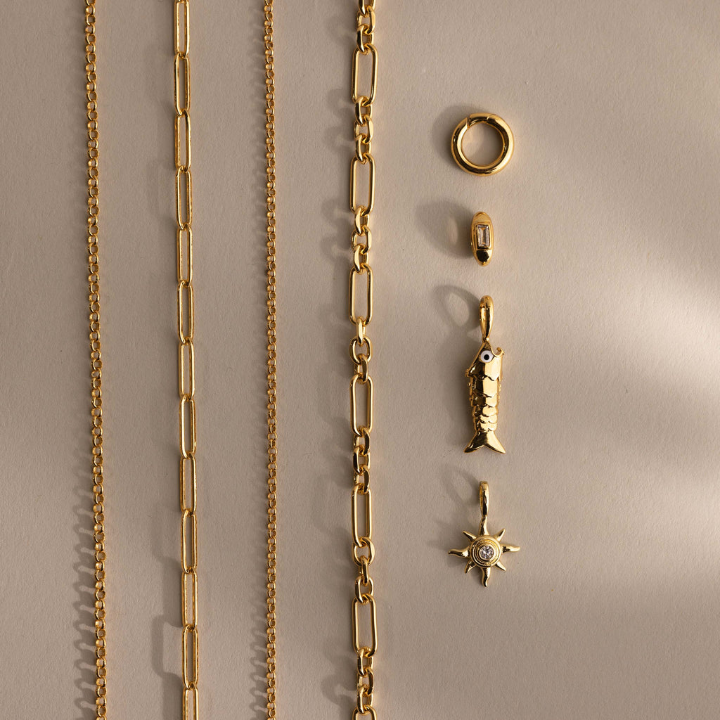 Mystic Diamond Sun Charm in 18K Gold