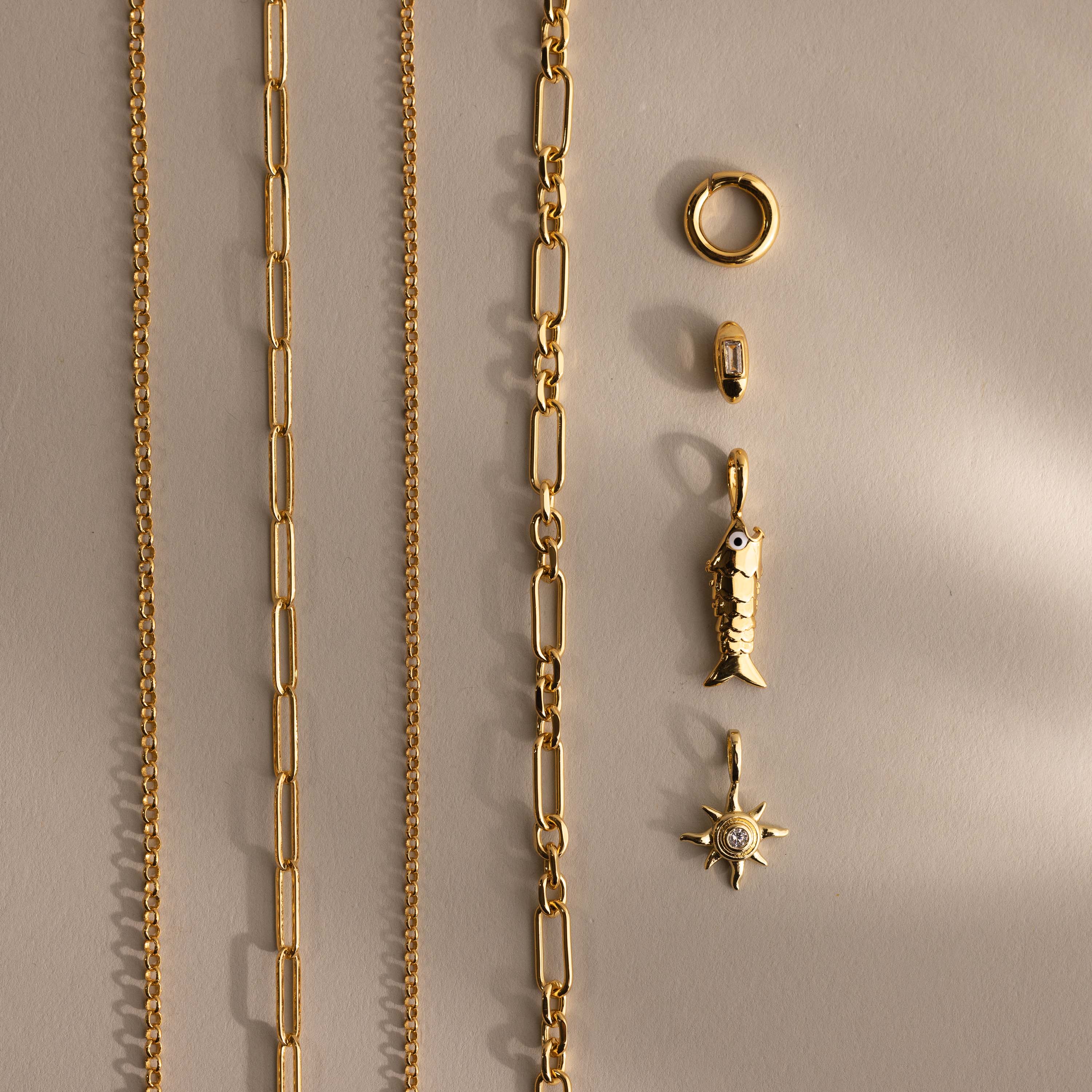 Mystic Diamond Sun Charm in 18K Gold