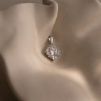 Diamond Clover Charm in Silver