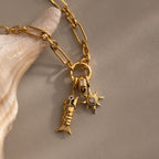 Swimmer Fish Charm in 18K Gold