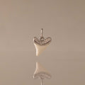 White Shark Tooth Charm in Silver