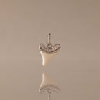 White Shark Tooth Charm in Silver