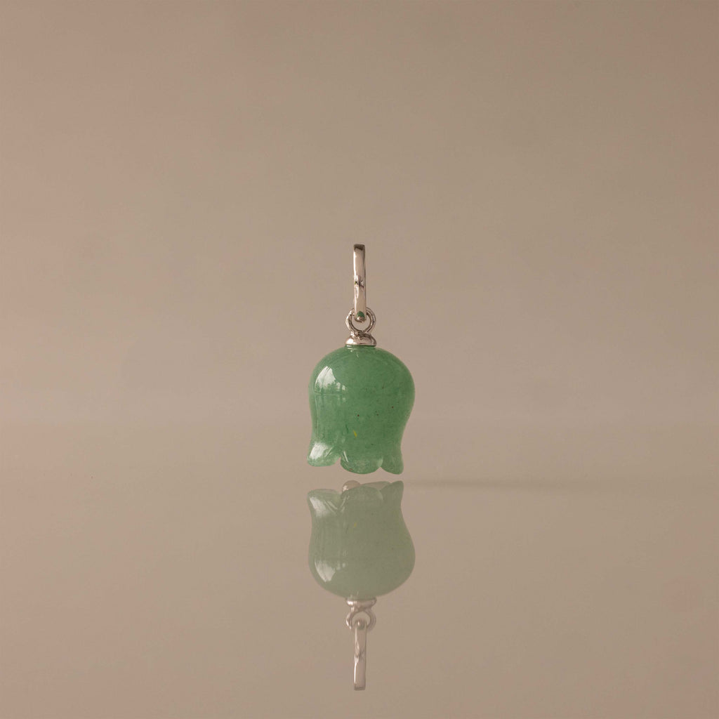 Jade Bellflower Charm in Silver