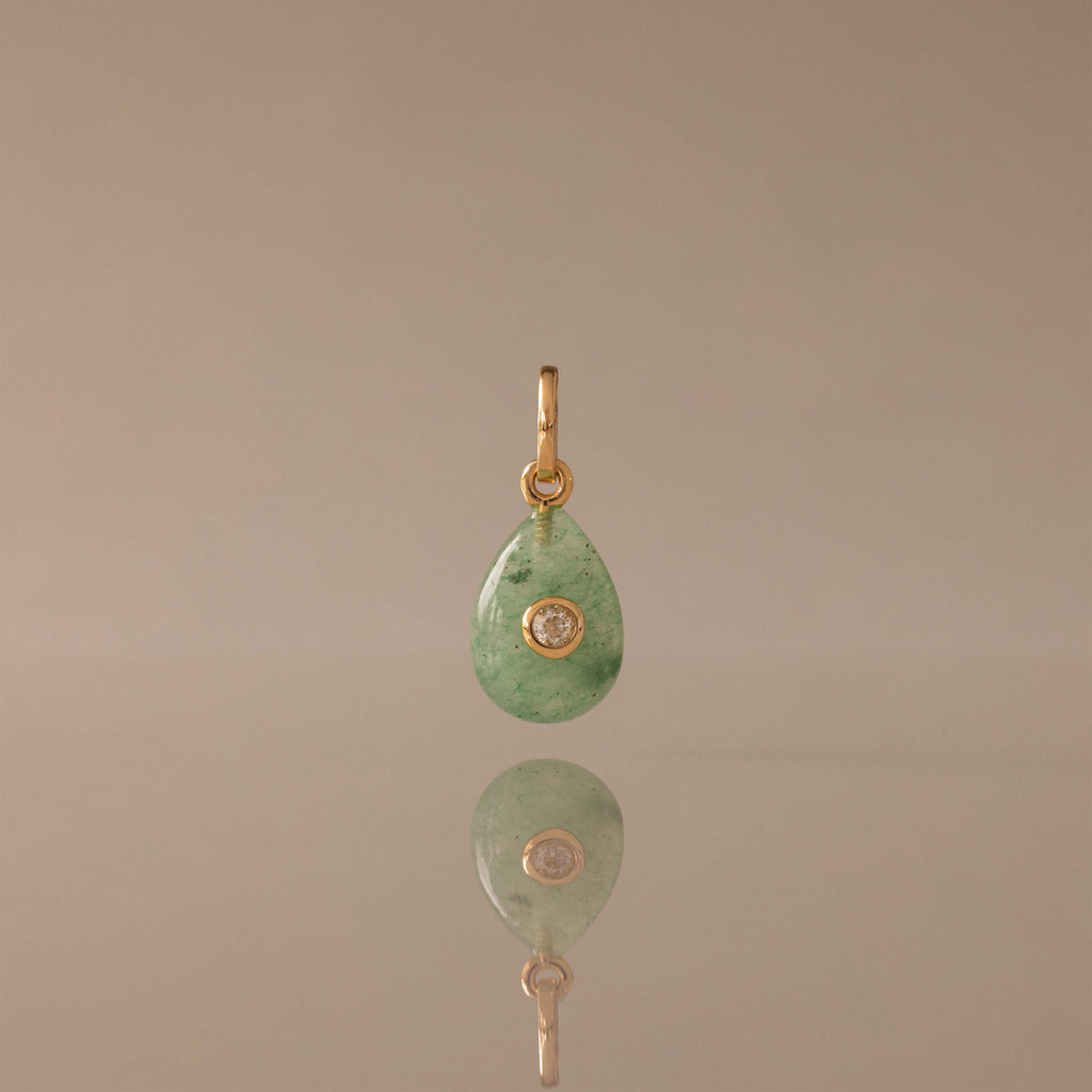 Jade Diamond Drop Charm
