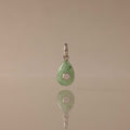 Jade Diamond Drop Charm in Silver