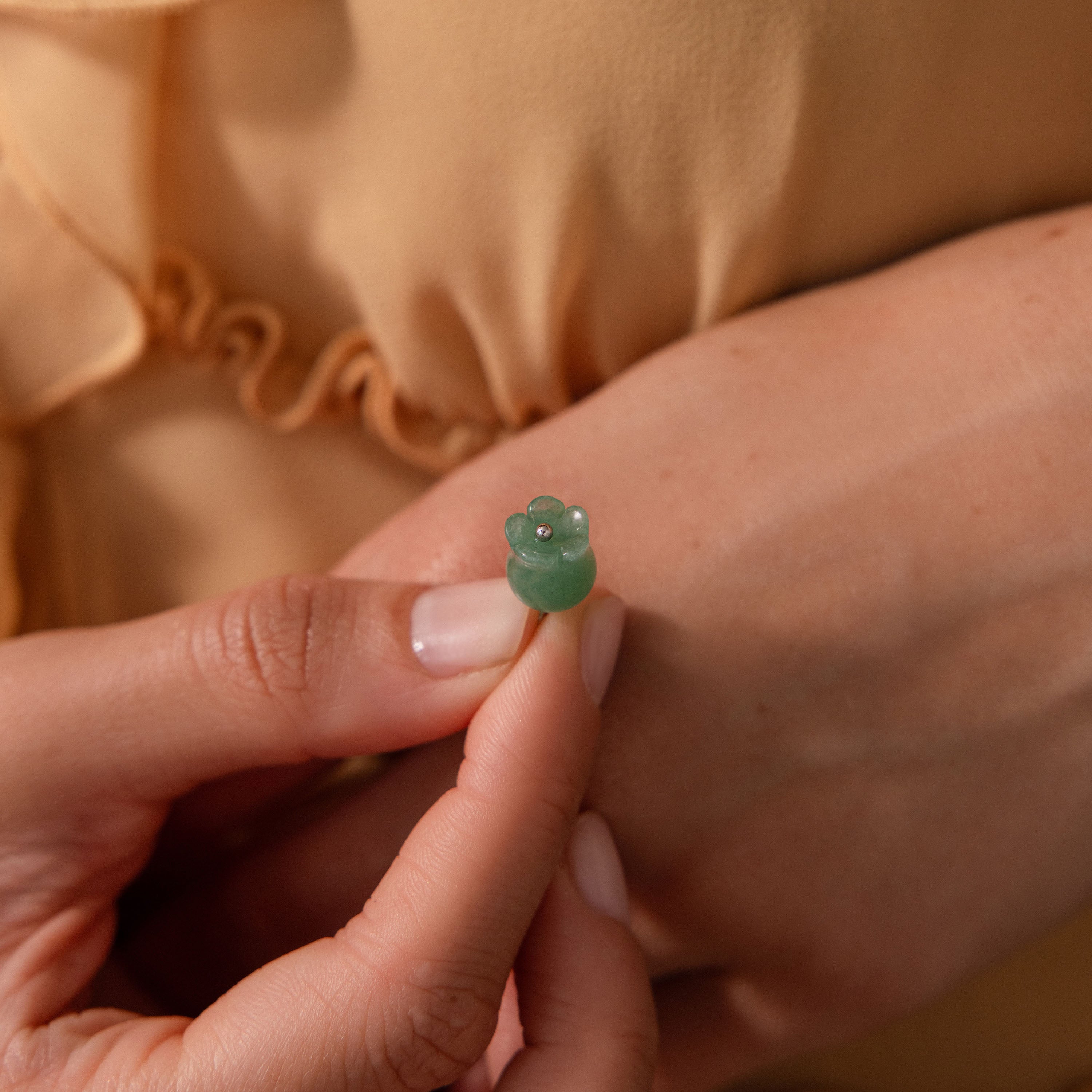 Jade Bellflower Charm