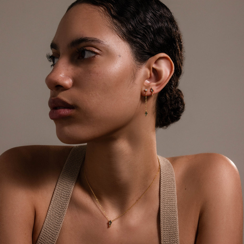 Aerial Agate Jewelry Set in 18K Gold