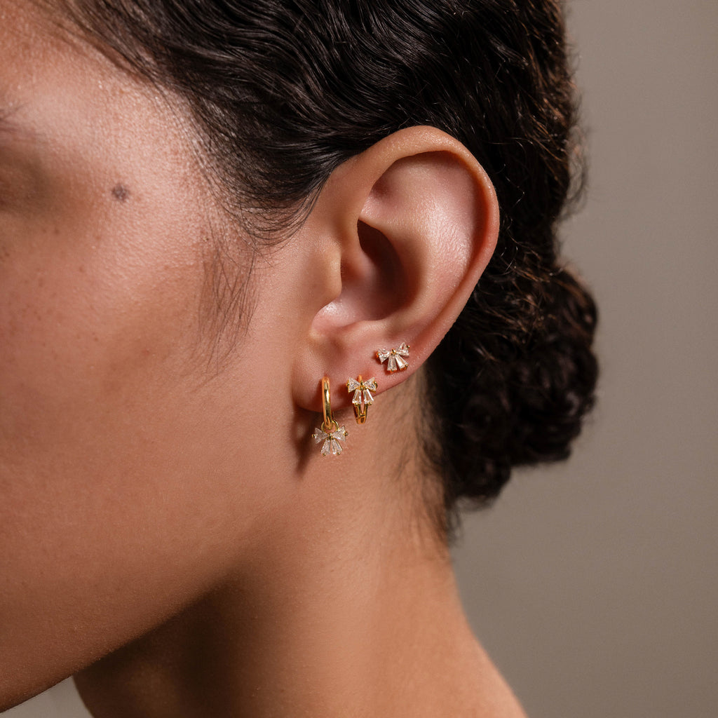 Coquette Bow Earring Set in 18K Gold