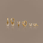 Coquette Bow Earring Set in 18K Gold