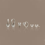 Coquette Bow Earring Set in Silver