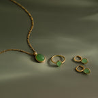 Jade Oval Jewelry Set in 18K Gold