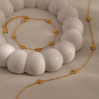 Flower Child Necklace & Bracelet Set in 18K Gold