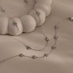 Flower Child Necklace & Bracelet Set in Silver
