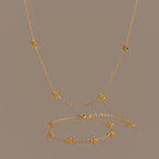 Flower Child Necklace & Bracelet Set in 18K Gold