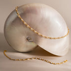 Eternity Pearl Necklace & Bracelet Set in 18K Gold