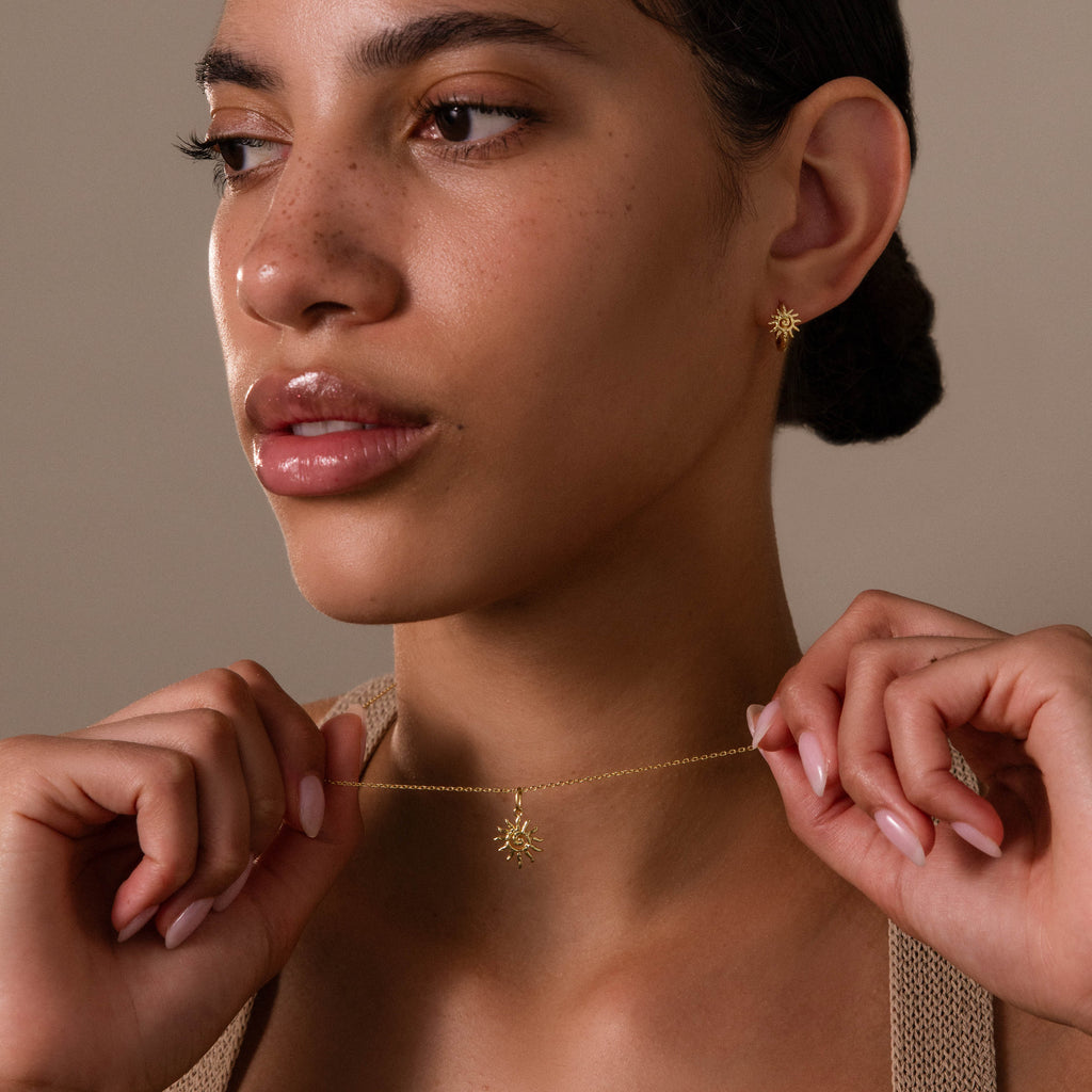 Celestial Sun Jewelry Set in 18K Gold