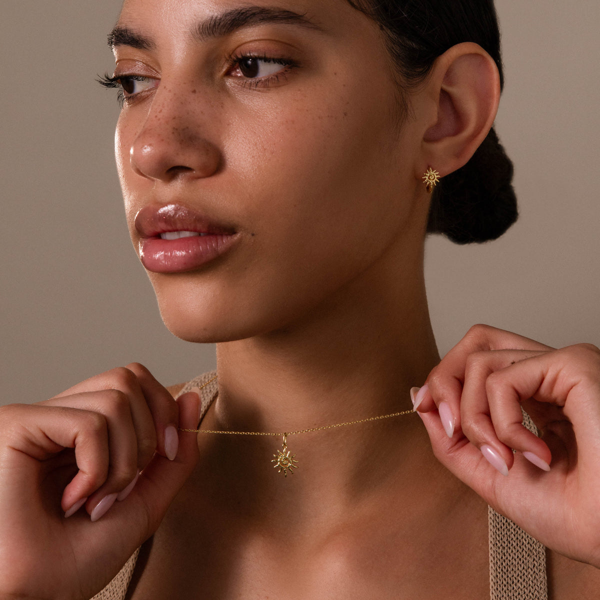 Celestial Sun Jewelry Set in 18K Gold