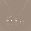 Puff Heart Jewelry Set in Silver