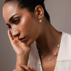 Flower Pearl Jewelry Set in Silver
